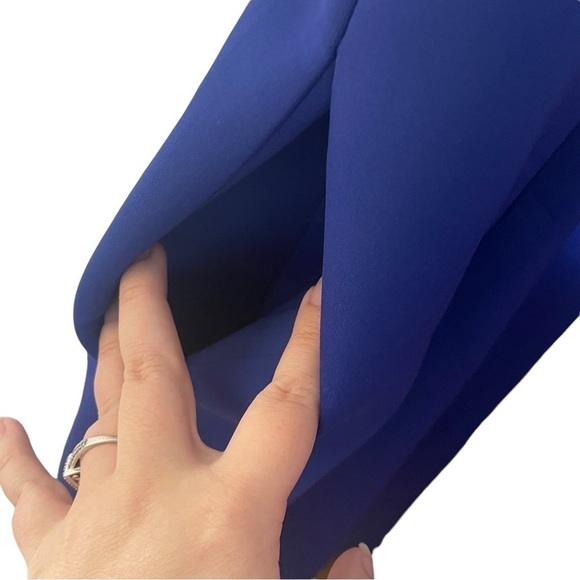 𝅺mark Badgley & James Mischka Royal Blue Asymmetrical Sleeveless Dress - Picture 11 of 12